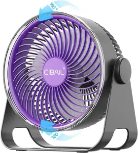 Cibail 765483257500 Brushless Motor Desk Fan 7-inch Quiet Turbo Table With 5 Speeds