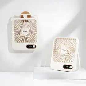 Kpfs01brown Ciieyuo Portable Rechargeable Fan - 6 Speed Foldable Desk With 4000mah Battery U