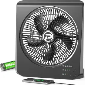 F016 Cmyfato 10inch Portable Small Box Fan 20000mah Rechargeable Battery Black