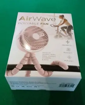 Cobaltx 049008347045 Airwave Rechargeable Fan Adjustable Tripod 360 Rotation White