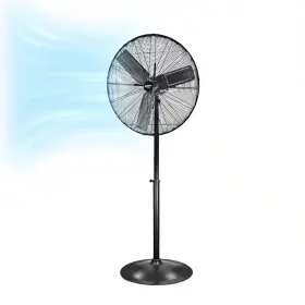 Comfort Zone 445047743764 30 Inch High-velocity 3-speed Industrial Pedestal Fan With Aluminum Blades And Ad