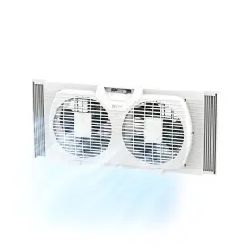 B0118ecp7m Comfort Zone Twin Window Fan Reversible Airflow 9-inch Auto-locking 2-speed