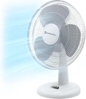 Cz121 Comfort Zone 12 Inch Table Fan With Adjustable Tilt Wide Area White