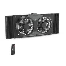 Cz12125 Comfort Zone Window Fan 3 Speed W Remote Dual Blade Reversible 9-inch Twin Modes