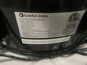 Czdr12as Comfort Zone Utility Quiet Operation Large Handle Black 12 In #2