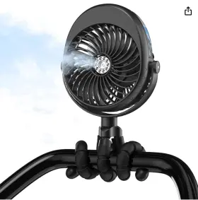Comlife 313041240244 2025 Upgarded 4000mah Misting Baby Stroller Fan Rechargeable Battery Operated M