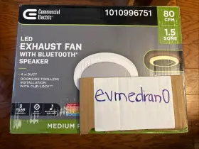7130-18-ce Commercial Electric 80 Cfm 1.5 Sones Ceiling Bathroom Exhaust Fan With Bluetooth Speaker And Adjustable