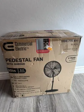 Sfsd1-500biw Commercial Electric Pedestal Fan 20 Inch Black Adjustable Height 4000-cfm Oscillating #2