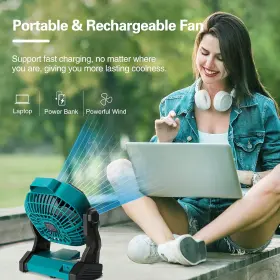 Conbola 705353309717 Portable Battery Operated Fan With Led Lantern 10400mah Outdoor Small R #2