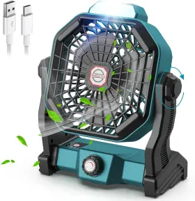 Conbola 705353309717 Portable Battery Operated Fan With Led Lantern 10400mah Outdoor Small R