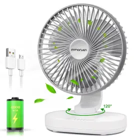 Conbola 747607943872 Small Desk Fan For Bedroom 4000mah Battery Powered Rechargeable 90 Ver