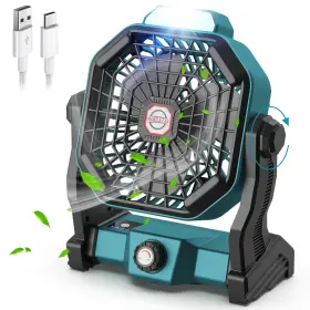 Conbola 750226660150 Portable Battery Operated Fan With Led Lantern 10400mah Outdoor Small Rechar