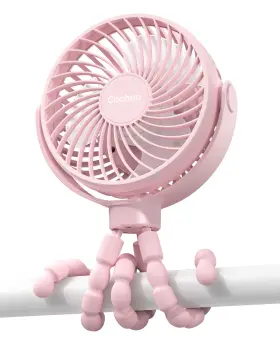 Coohea 655100547247 Stroller Fan Clip On For Baby 4000mah Rechargeable Battery Operated Flexibl