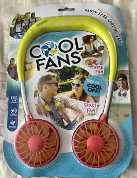 Cool Fans 192218364569 Wearable Hands-free Cooling Rechargeable - Orange Yellow New