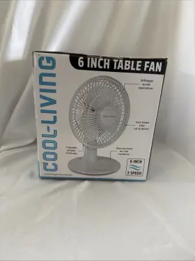 Cool-living 079902182381 6 Inch Portable Desk Fan With Fully Adjustable Tilt 2 Speeds Quiet