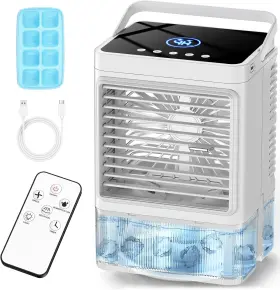 Coolech 445007487479 Personal Air Conditioner With Remote And Led Screen 90 Oscillation 4h Timer 7