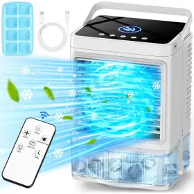 Coolech 703052258817 Personal Air Conditioner With Remote And Led Screen 90 Oscillation 4h Timer 7