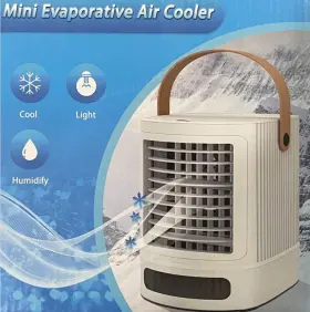 Draf-124 Coolech Portable 22 Inch Air Conditioner 4-in-1 Evaporative Humidifier With Remote In White