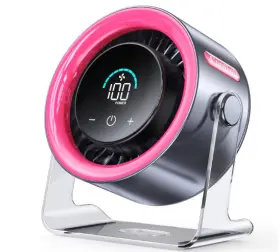 Zmfs-yl-zh27 Coolhill. Usb Desk Fan 100 Speeds Digital Display Quiet Table 120 Rotating Pink