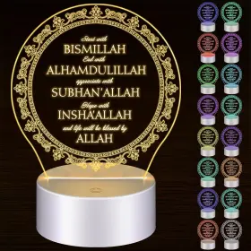 Hw56704 Costway Eid Ramadan Mubarak Decoration Islam Light Led Start And End With Allah