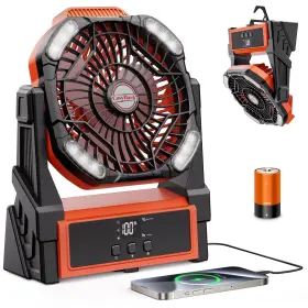 Cosyhack 717067755575 Portable Camping Fan 20000mah Rechargeable Battery Operated Fans With Lights