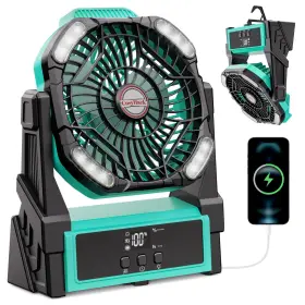 Cosyhack 717067758514 Portable Camping Fan 20000mah Rechargeable Battery Operated Fans With Lights