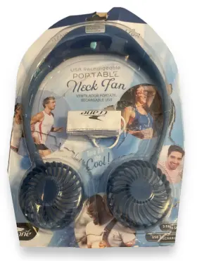 Crane 4061464314382 Portable Usb Rechargeable Neck Fan Blue New Open Package Fast Shipping