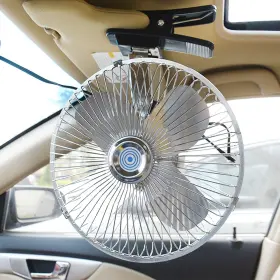 Fan-metal-8 Cydzsw Car 12v Clip Fan 12 Volt Dc 8 Inch Large 360 Adjustment 8inch Silver