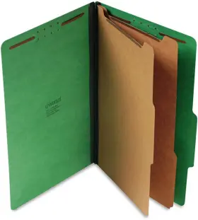 Unv10312 Daffodil Six-section Pressboard Classification Folders - Legal Emerald Green 1
