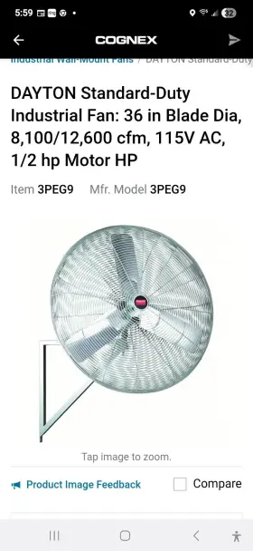 2ma10a Dayton Fan Standard Duty Industrial Air Circulator Wall&post Mount