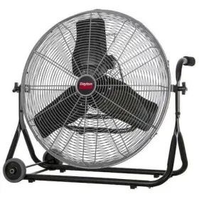 61ld86 Dayton Mobile Floor Fan 3 Speeds Silver Carrying Handle