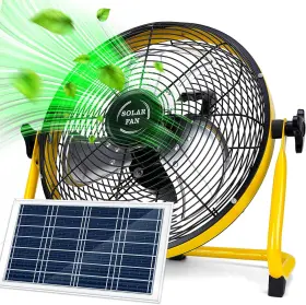 Dbf 313025772778 12 Inch Solar Fan Battery Operated Rechargeable Floor 2-in-1 Panel &