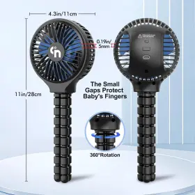 Sf01 Ddrihlees Portable Stroller Fan Battery Operated Clip On 3 Speed No Black #3