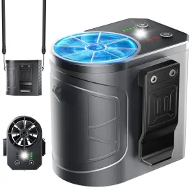 Ms-f06 Dealgadgets Personal Waist Neck Rechargeable Fan 10000mah Clip On 4 Speeds 13000rpm Port