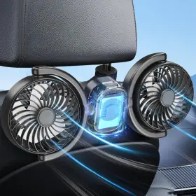 Dealswin 726084532854 Rechargeable Car Fan For Backseat Kids Baby Battery And Usb Dual Power