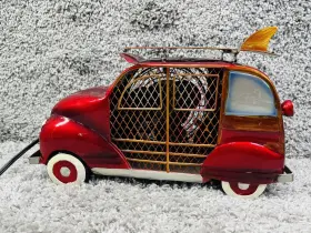 Db3172 Deco Breeze Euro Car Figurine Fan Station Wagon With Surfboard Table Top