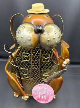 Dbf0178 Deco Breeze Fly Fish Fishing Metal Dog Electric Fan 11 Inch Tall - Rare