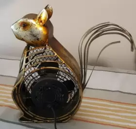 Dbf0225 Deco Breeze Squirrel Figurine Decorative Fan #3