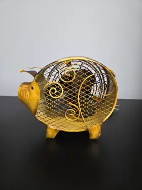Dbf0265 Deco Breeze Pig Figurine Fan Metal Sculpture Electric Art 1 Speed Works