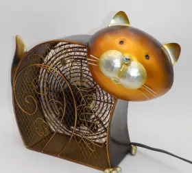 Dbf0271 Deco Breeze Vtg Decorative Table Fan Desk Two Speed Electric Tabletop Cat Kitty