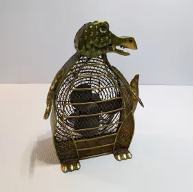 Dbf0331 Deco Breeze Figurine Gator Metal Electric 2 Speed Fan Table Desk 15 Inch Sculpture