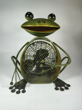 Dbf0361 Deco Breeze Electric Frog Fan Tall Metal Sculpture Decorative Tested