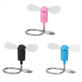 Decvo 048912461397 Mini Mobile Usb Powered Cooling Fan Flexible Goose Neck Pink/black/blue