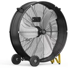 Deeshe 313110941904 30 Inch 3-speeds Drum Fan In Black With Powerful 1/3hp Motor Commercial Or Indus