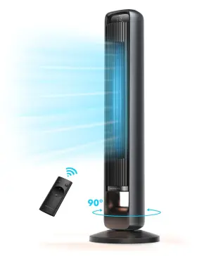 Display28db Delvit 719710534742 Fan90 Oscillating Fan 12 Speeds 4 Modes Night Light 12h Timer Led Q