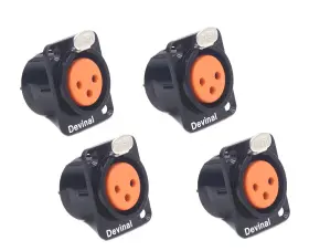 3se7gl5cg6sv6bg1 Devinal Xlr Female Jack 3 Pin - Chassis Panel Mount Jacks D Series Size Black Metal Ho