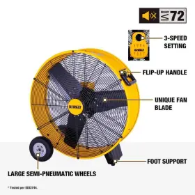 Dxf3080 Dewalt 30 Inch Yellow 3 Speed Drum Fan #3