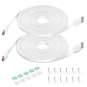 Dianmu 734931684816 2pack 20ft Flat Power Extension Cable For Wyze Cam V4/v3/og/v3 Pro Bl