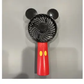 341927 Disney Mickey Mouse Mini Handheld Rechargeable Fan Led Light Black Red Yellow