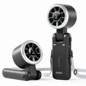 N607d-gy Diveblues Portable Handheld Turbo Fan 5 Gear Wind Battery Operated Up To 1